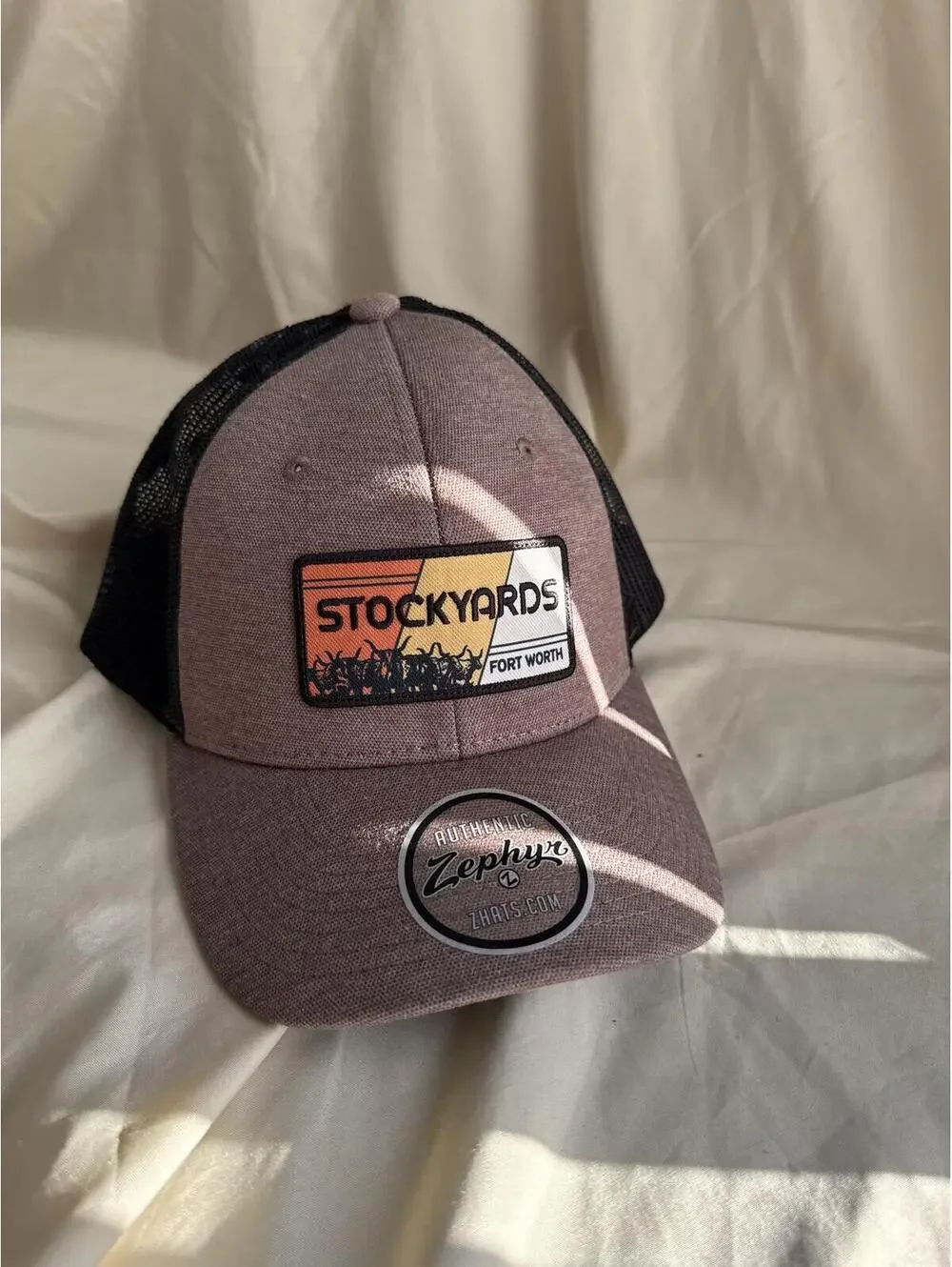 Zephyr Stockyards Fort Worth Trucker Hat Brown Mesh Snapback Adjustable
